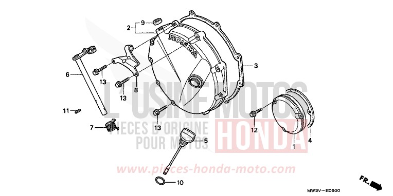 KUPPLUNGSDECKEL von CB1300 Super Bold'or ABS CANDY BLAZE ORANGE (YR196) von 1999